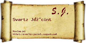 Svartz Jácint névjegykártya